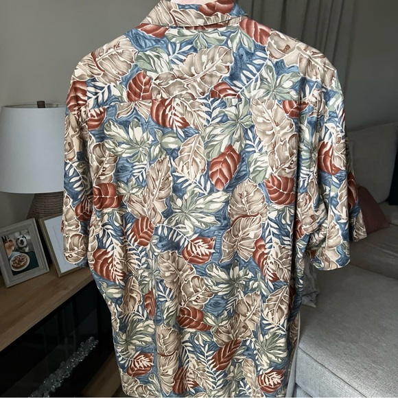 Campia Moda Hawaiian Shirt L Green Fuana S/S Aloha Lounge Size L - Picture 8 of 13